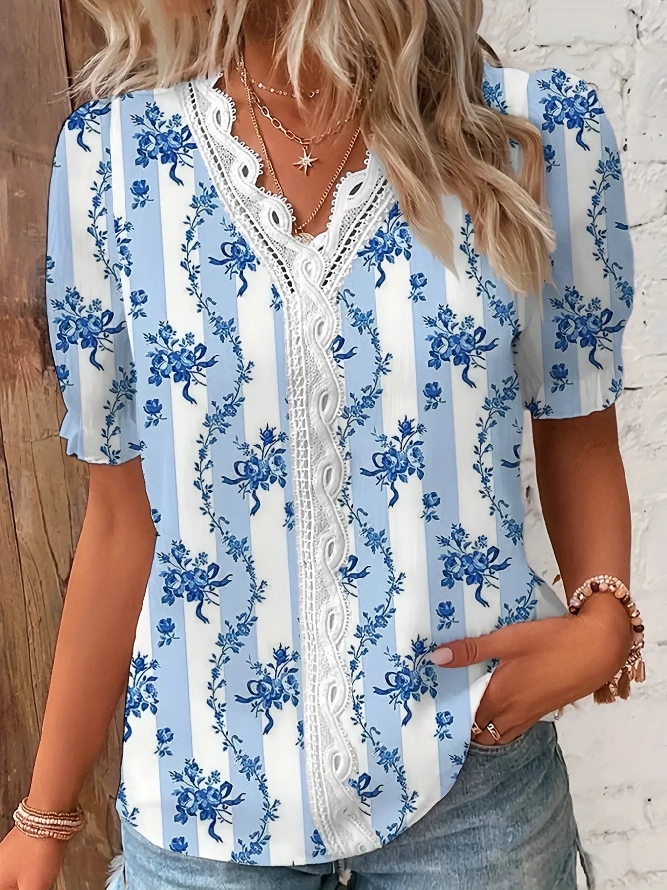 Women's Casual V-Neck Blouse